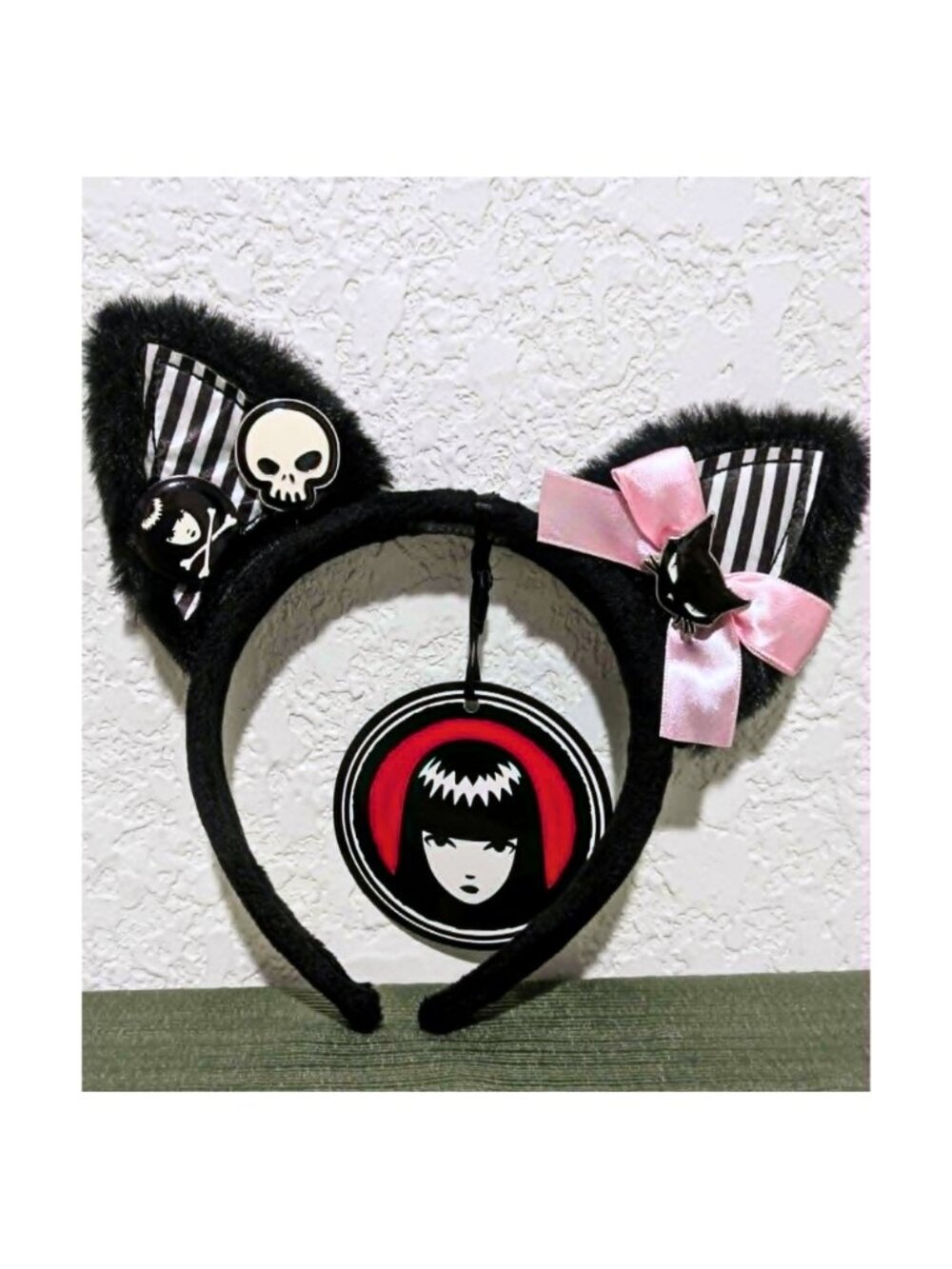 Dolls Kill x Emily the Strange Mystery Me Cat Ear Headband NWT Deadstock Goth